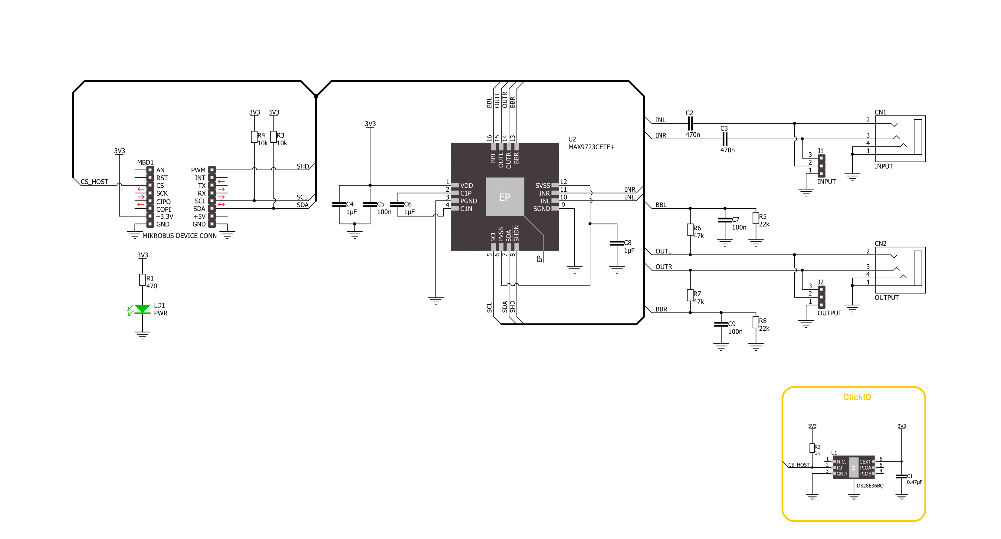 Headphone AMP 2 Click Schematic schematic