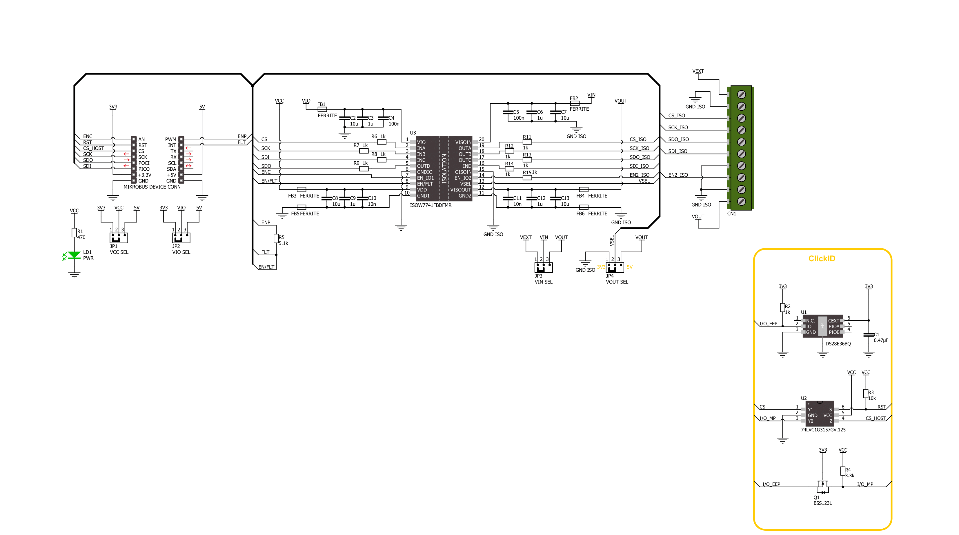 SPI Isolator 8 Click Schematic schematic