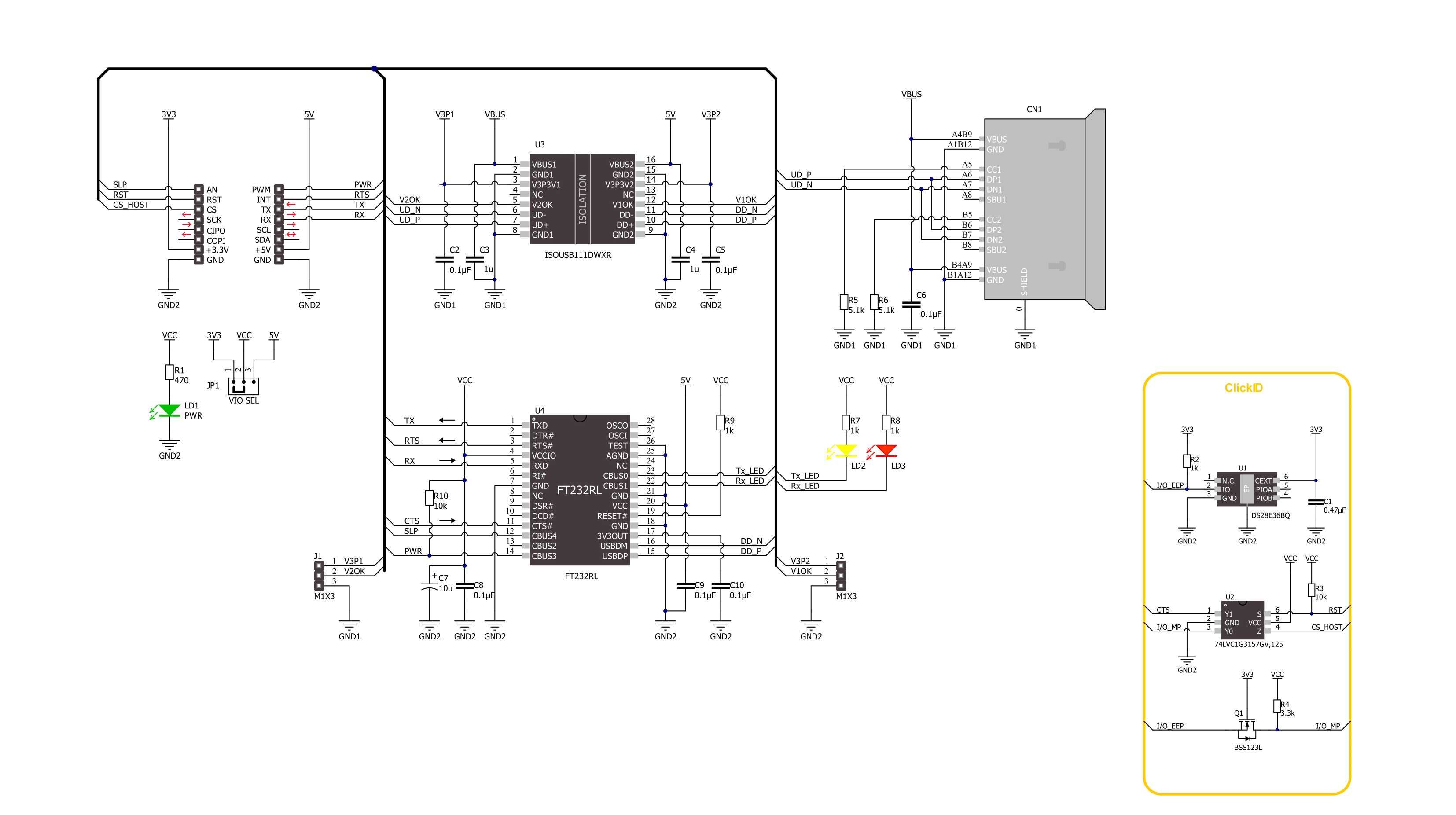 USB UART ISO Click Schematic schematic