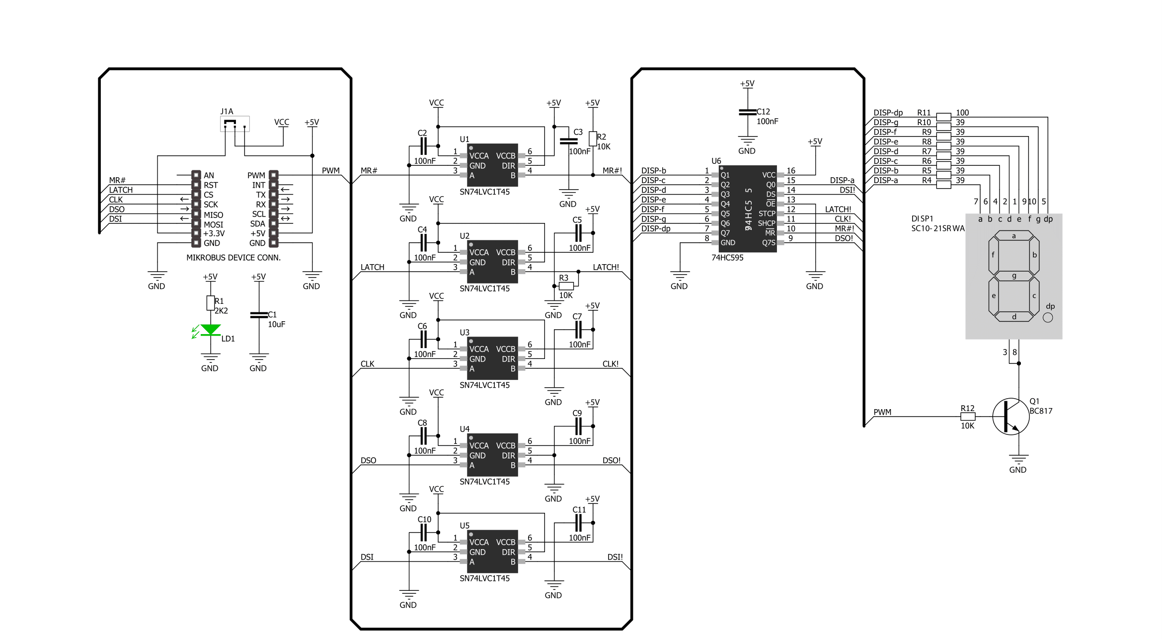 BIG 7-SEG R Click Schematic schematic