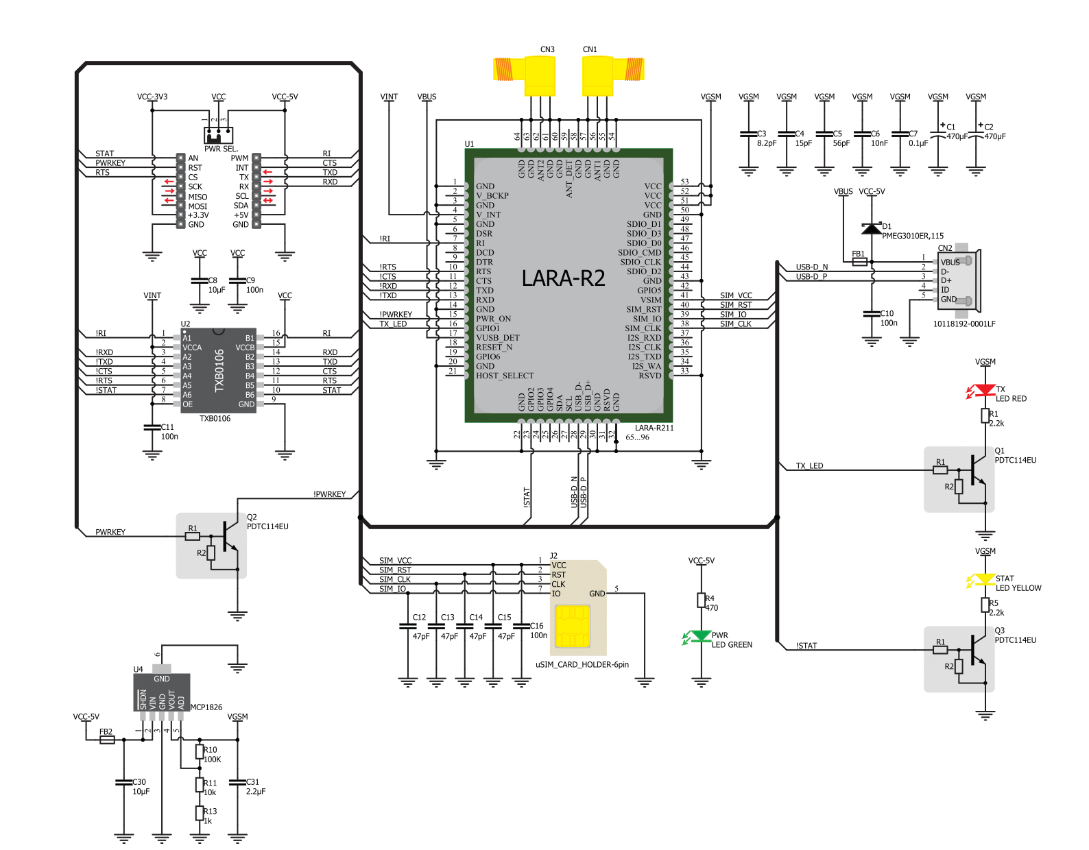 4G LTE-E Click Schematic schematic