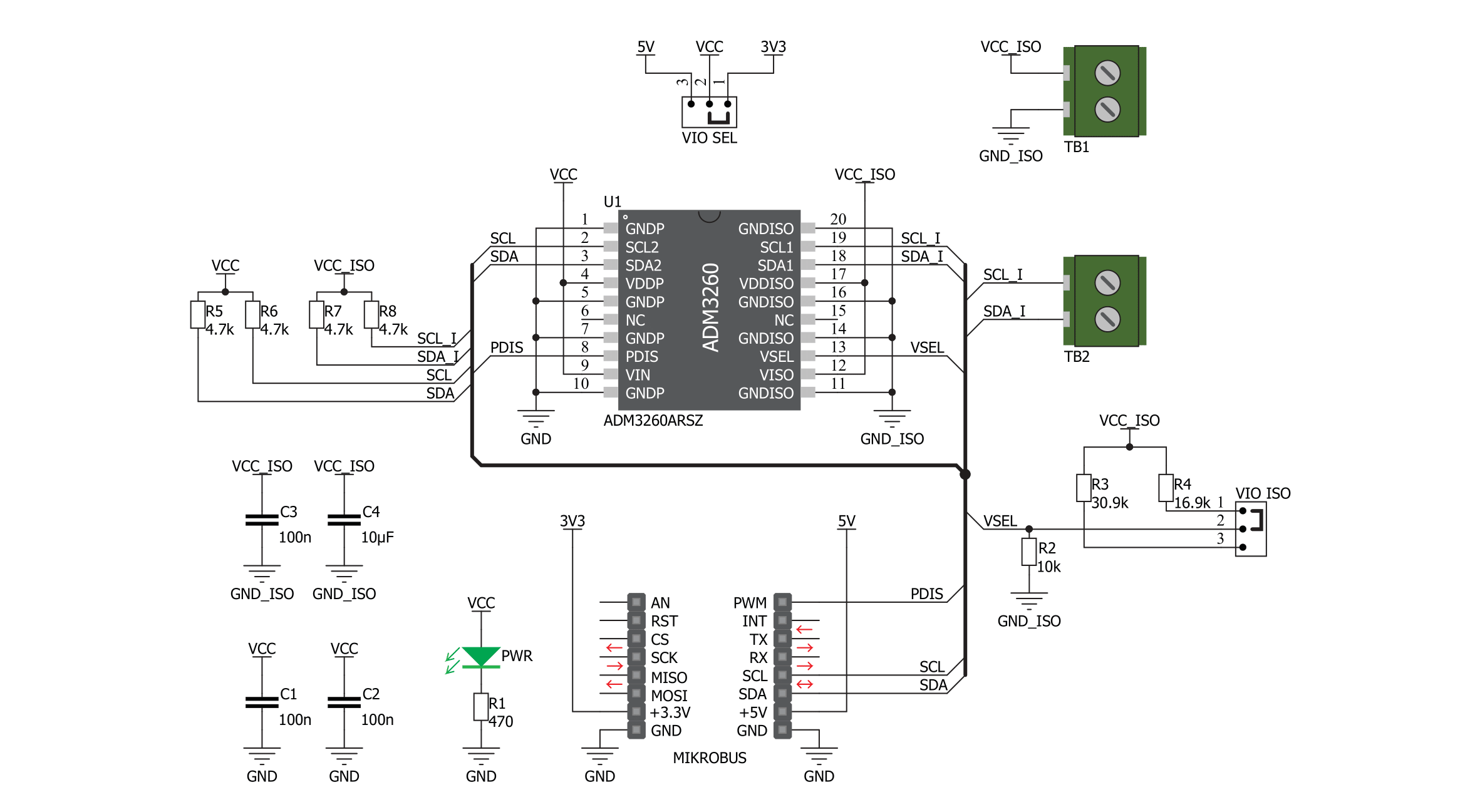 I2C Isolator 2 Click Schematic schematic