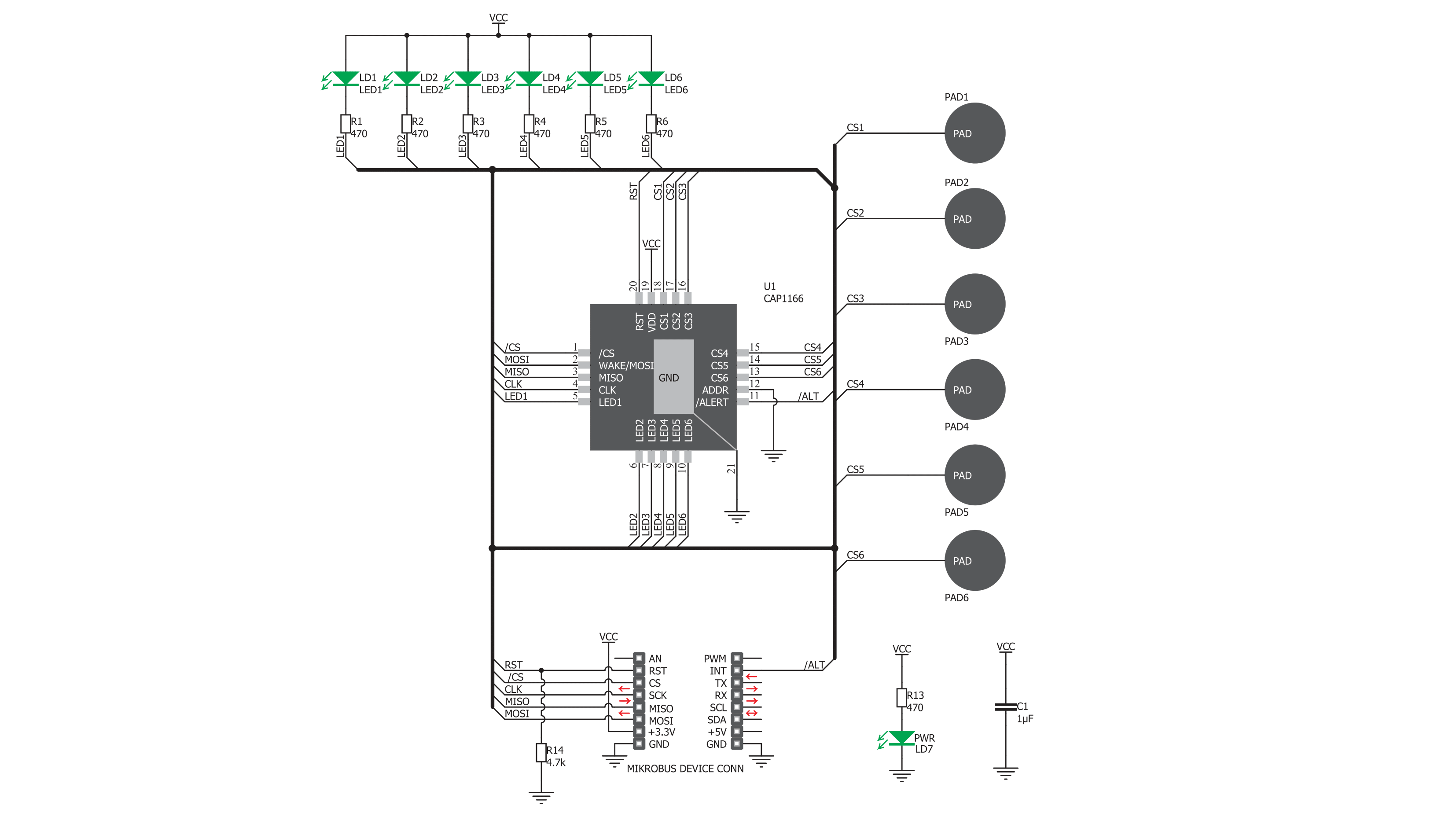 Cap Touch 2 click Schematic schematic