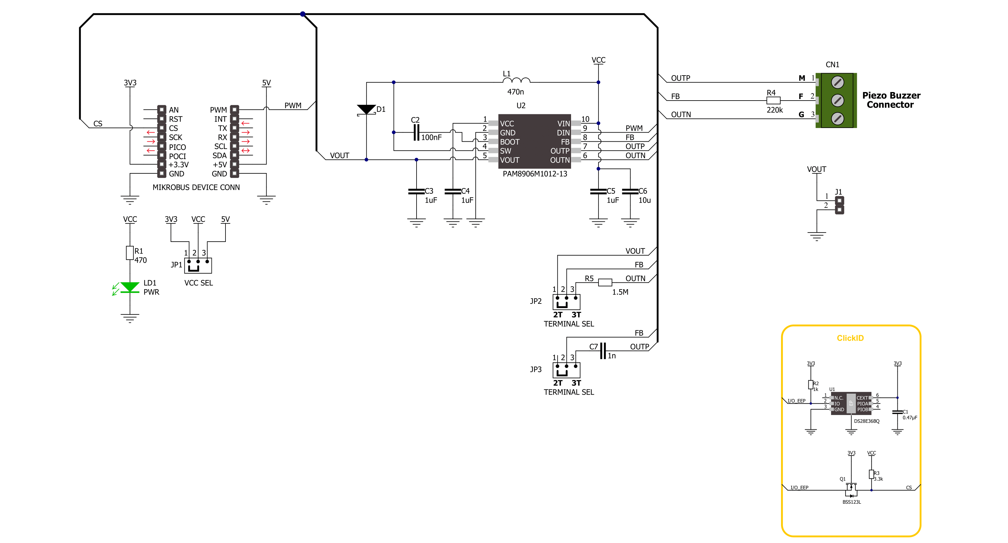 Piezo Driver Click Schematic schematic