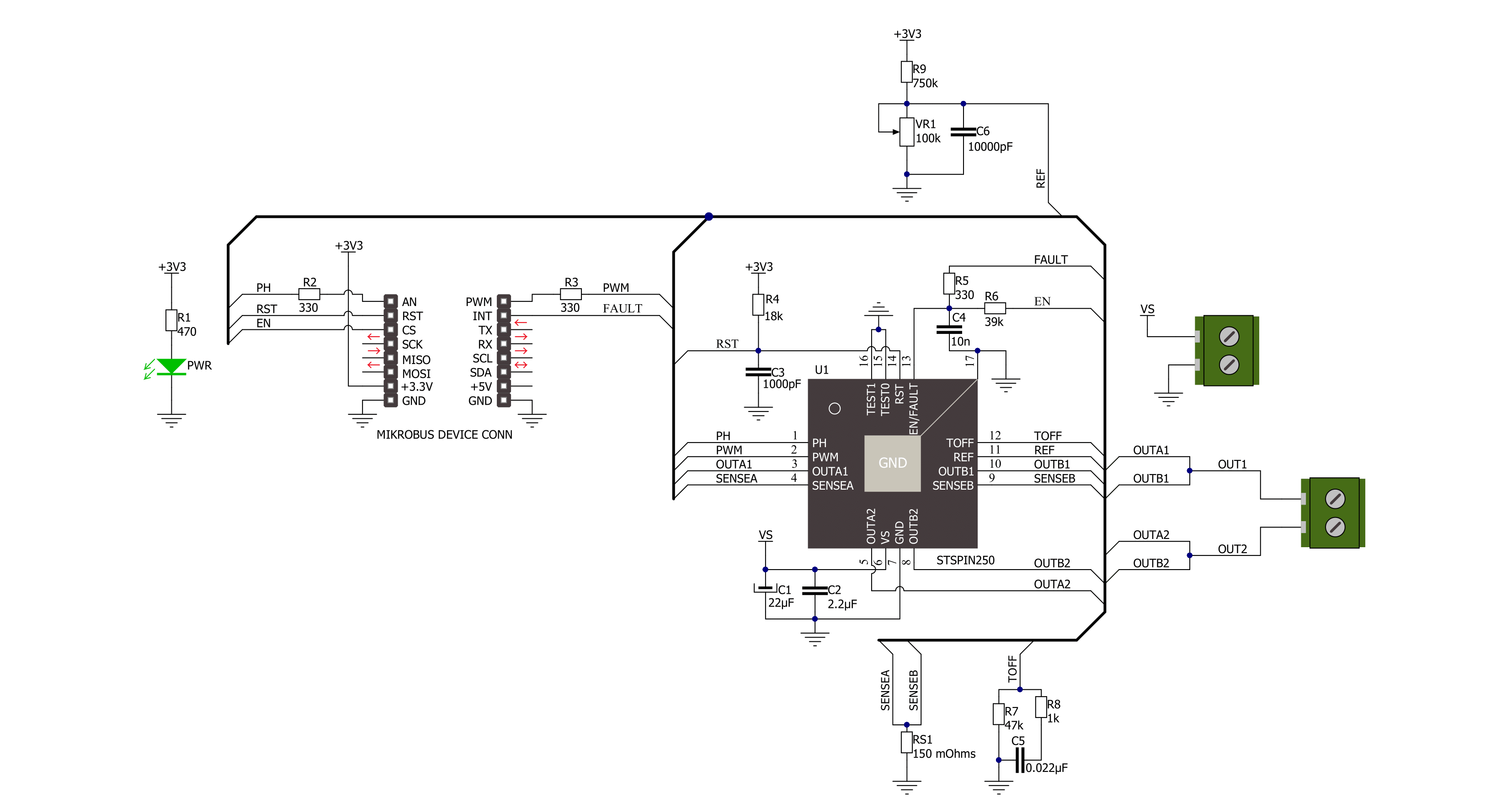 STSPIN250 Click Schematic schematic