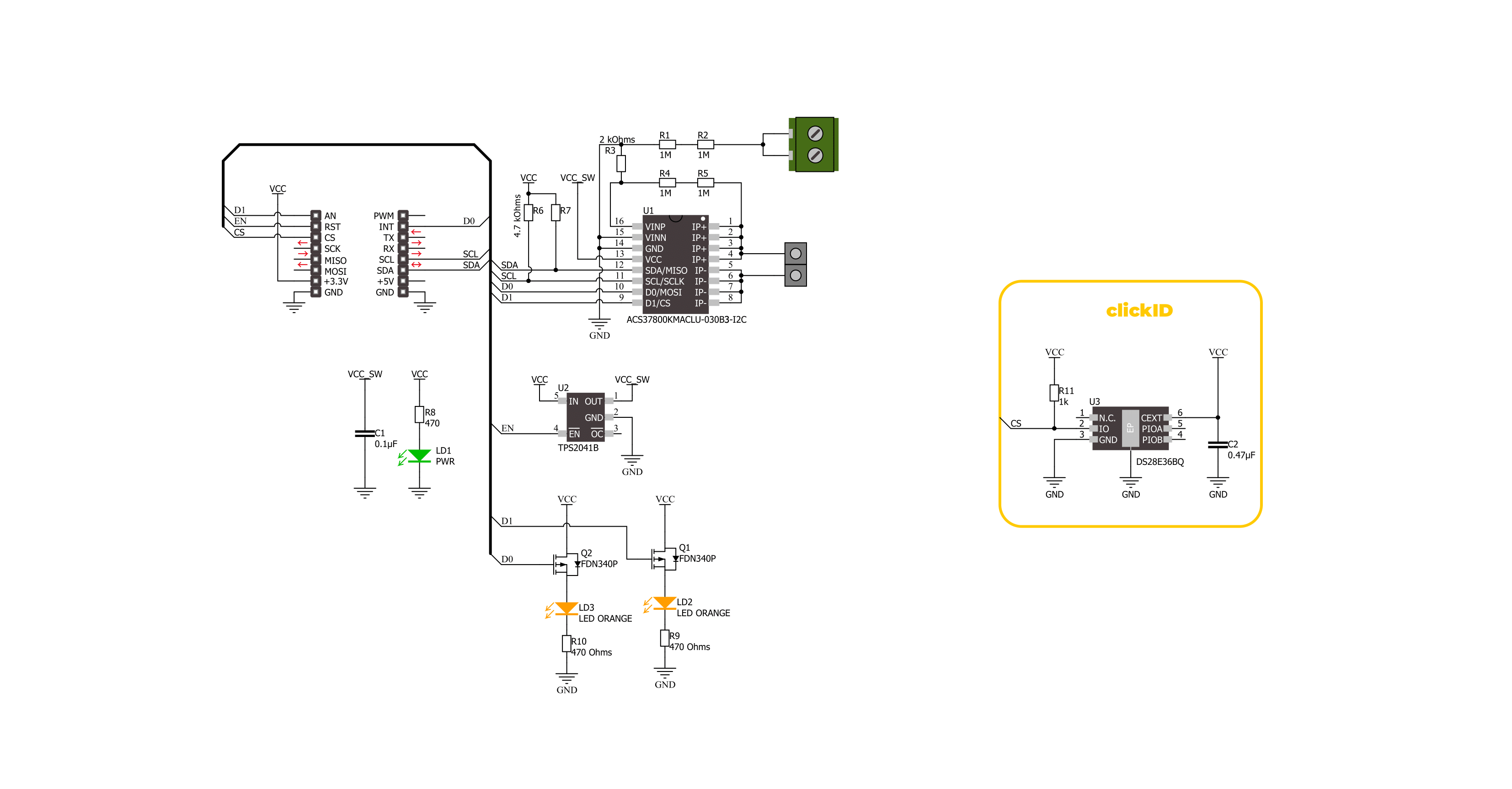 PWR Meter 3 Click - 30A Schematic schematic