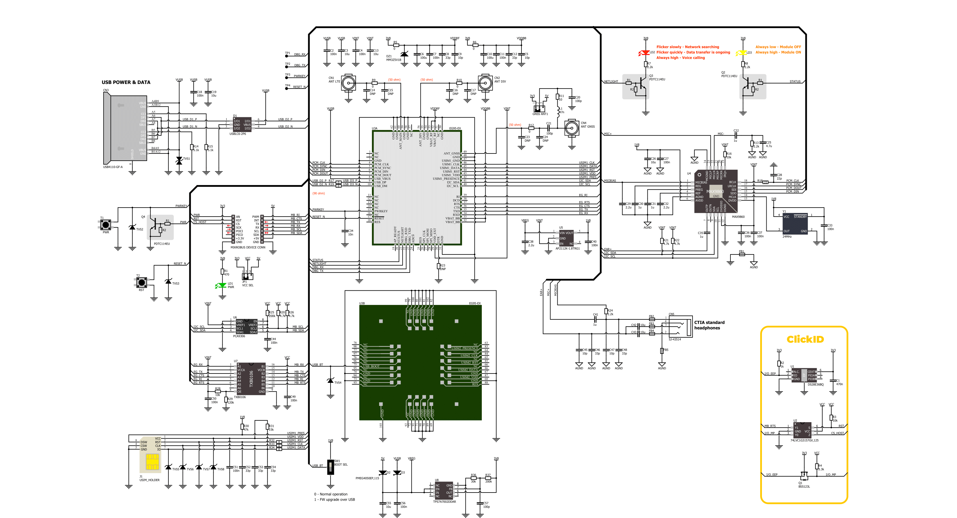 LTE Cat.4 Click (for Europe) Schematic schematic