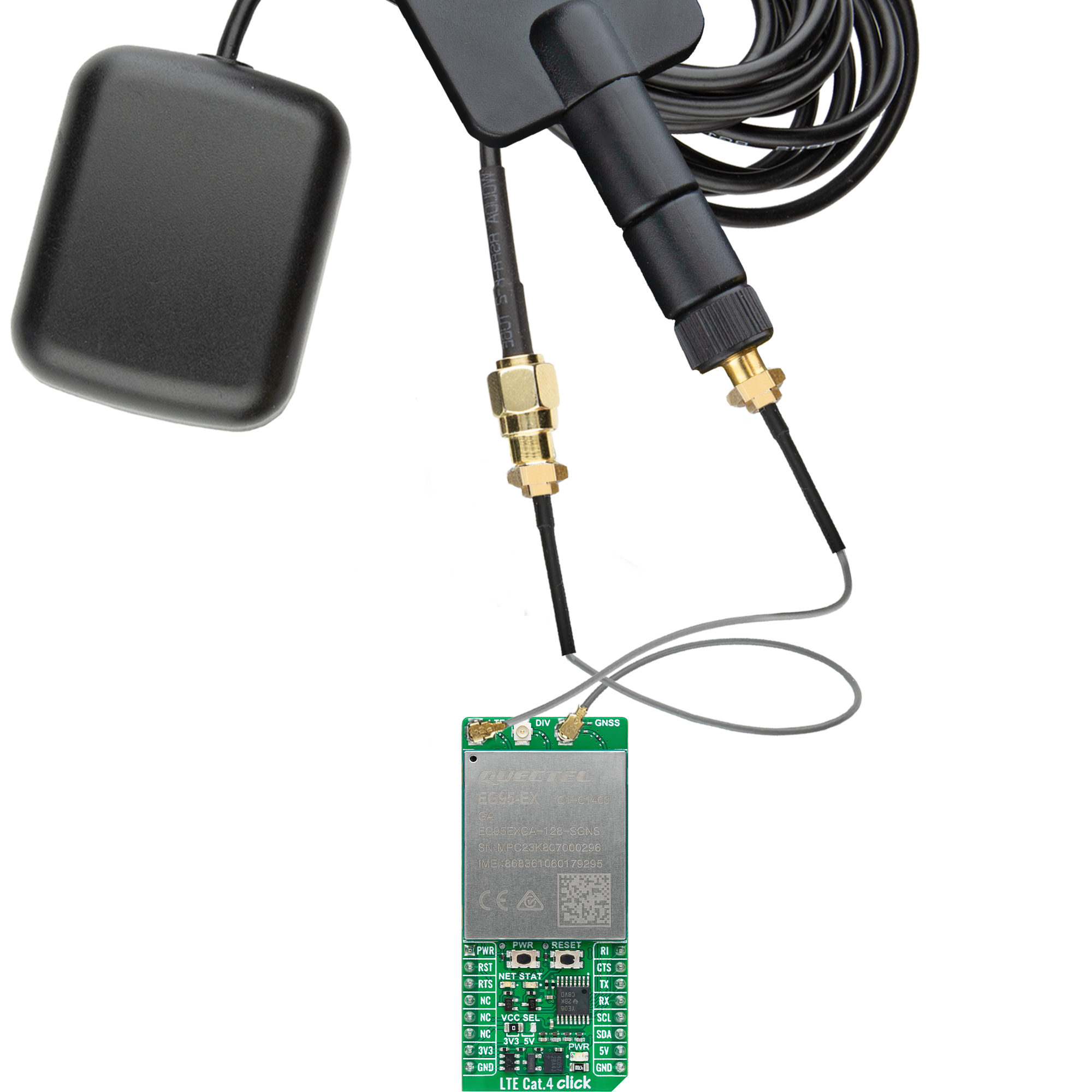 GNSS2 Click complete accessories setup image hardware assembly