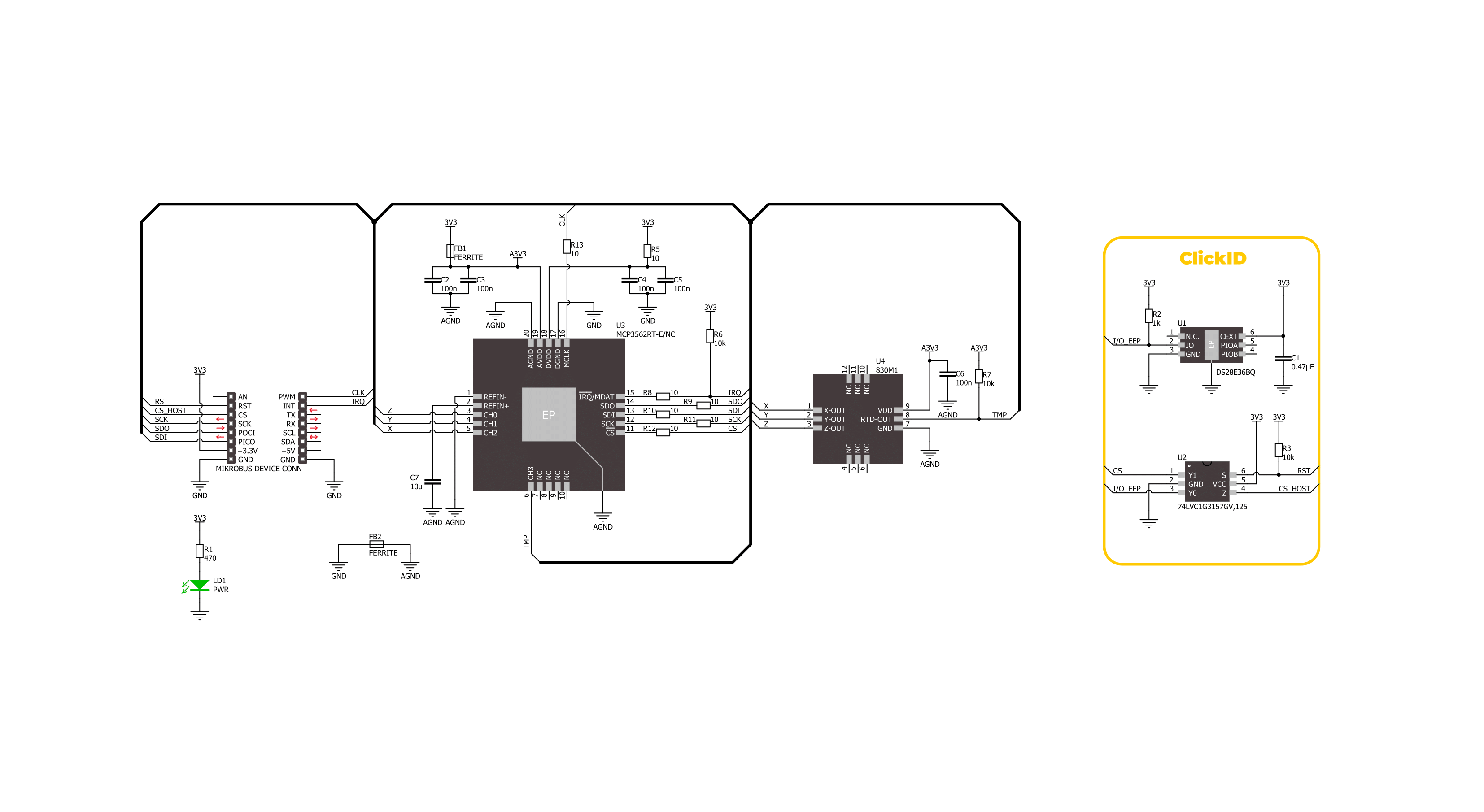 Piezo Accel 2 Click - 50g Schematic schematic