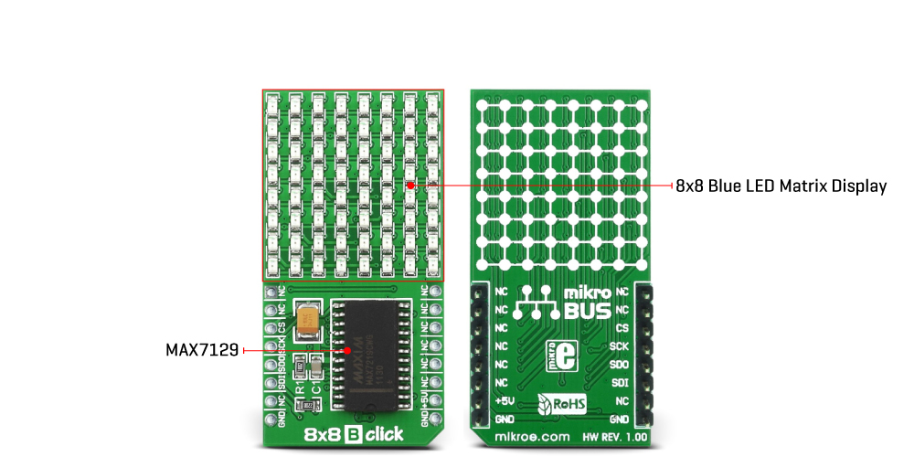 8x8 B Click hardware overview image