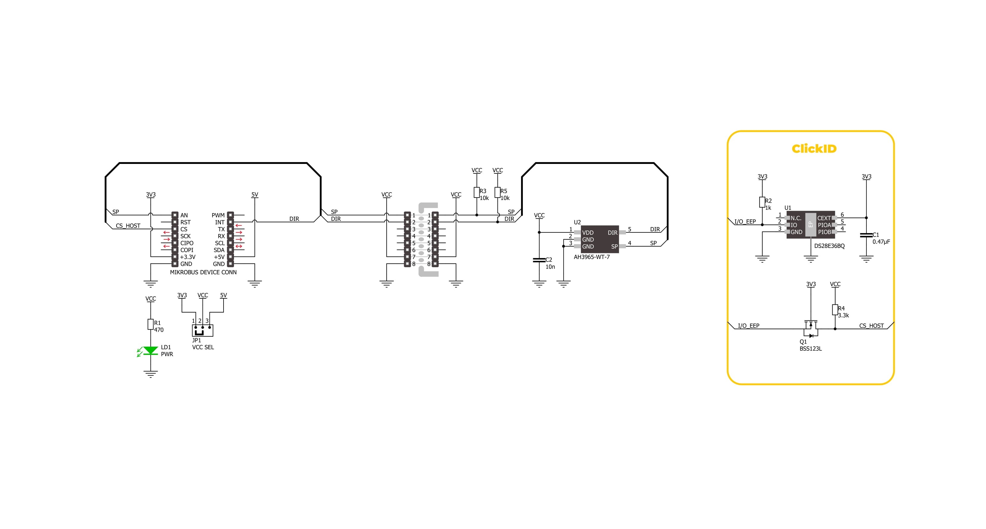 Hall Switch 5 Click Schematic schematic