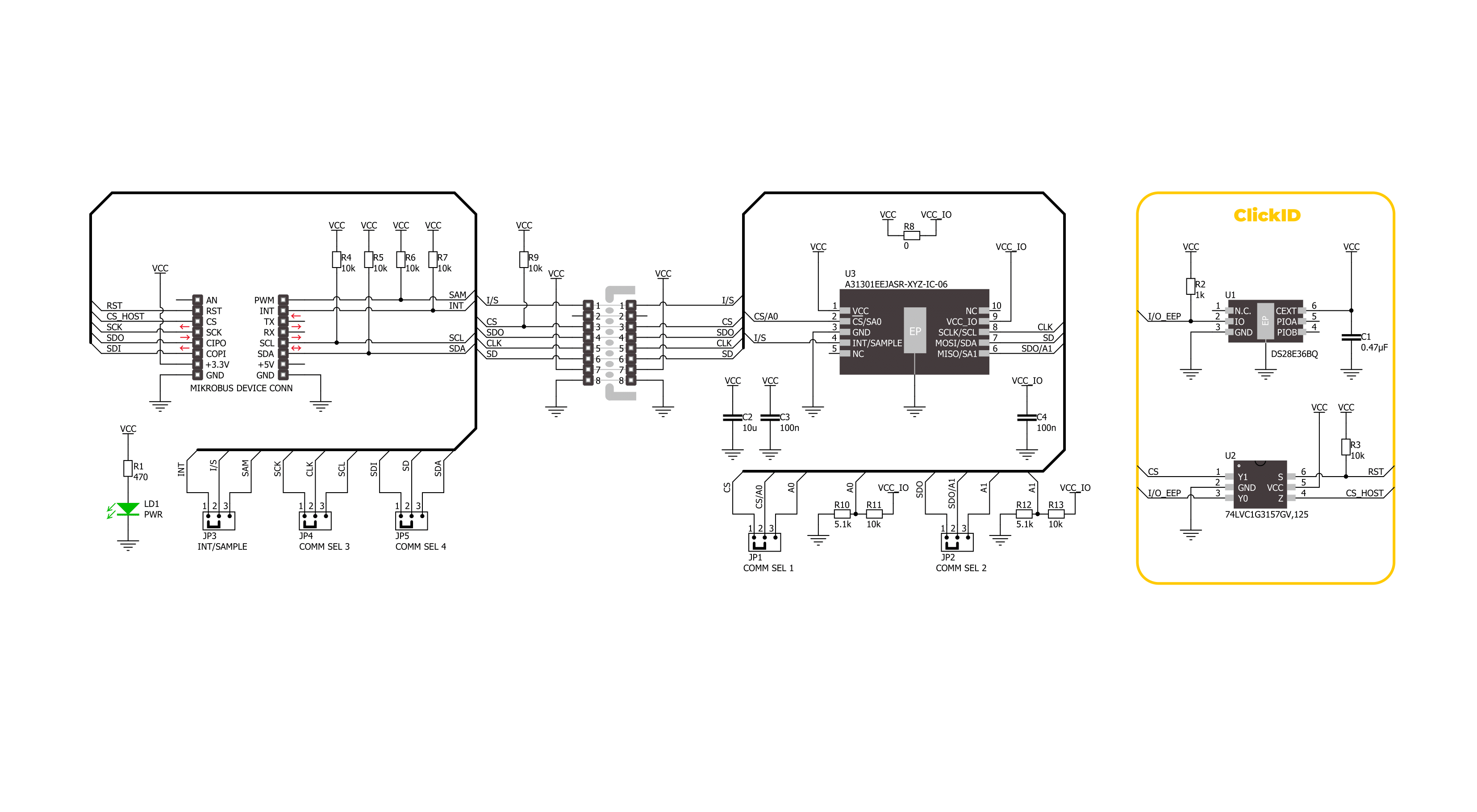 3D Hall 15 Click - I2C Schematic schematic