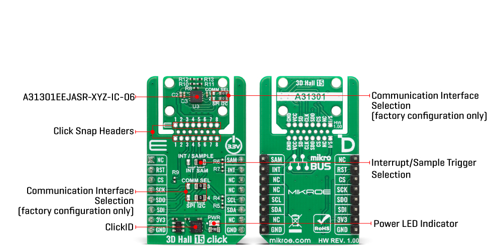3D Hall 15 Click - I2C hardware overview image