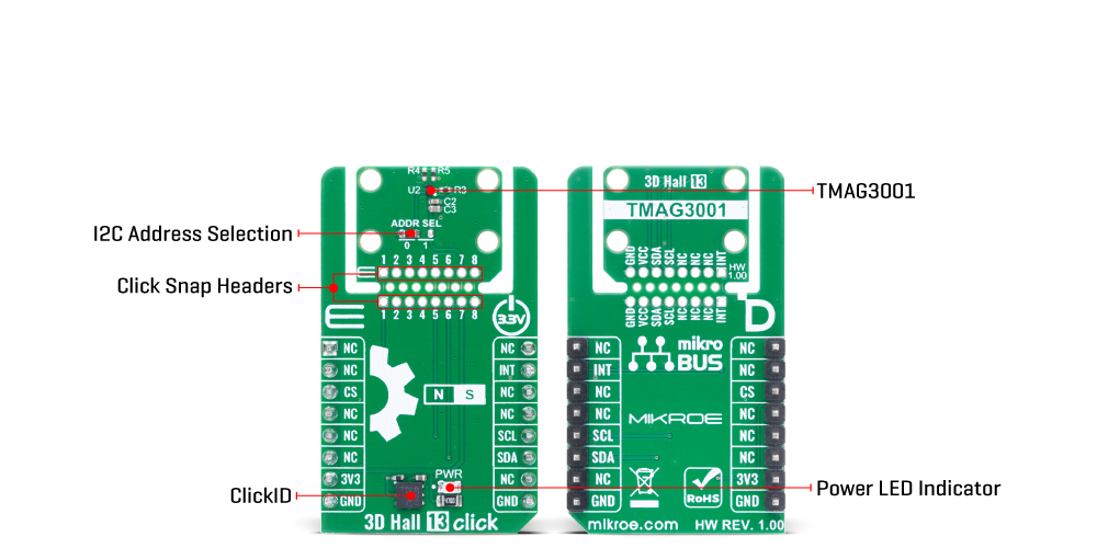 3D Hall 13 Click hardware overview image