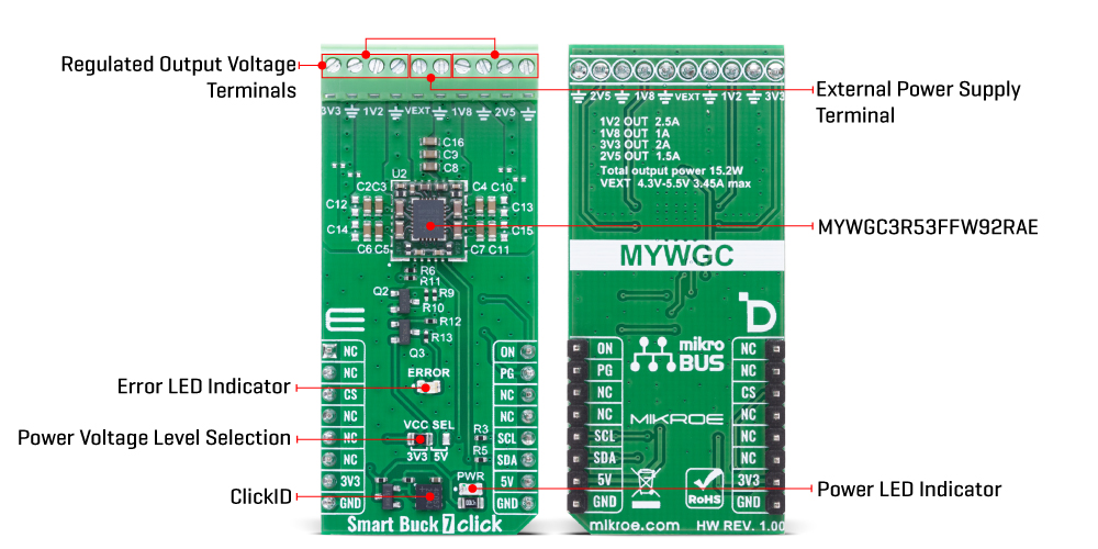 Smart Buck 7 Click hardware overview image