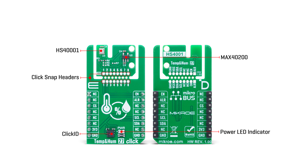 Temp&Hum 27 Click hardware overview image