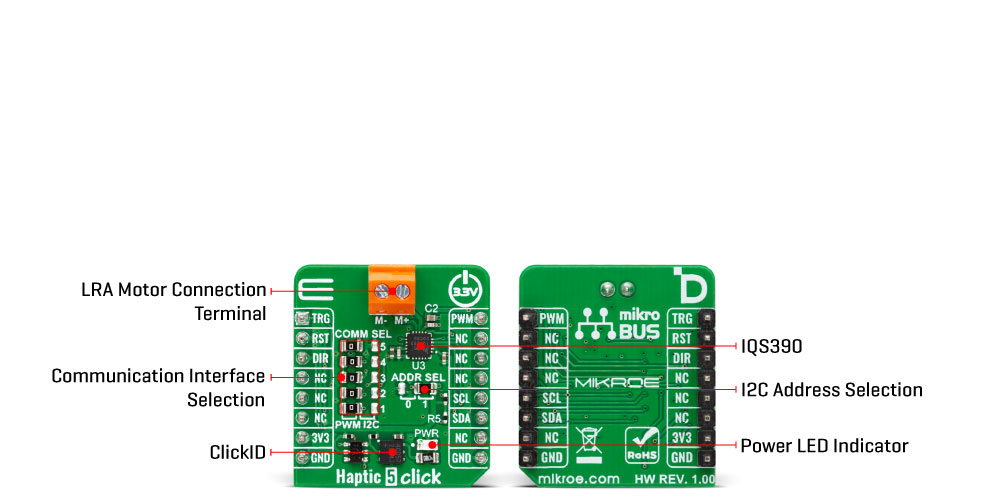 Haptic 5 Click hardware overview image