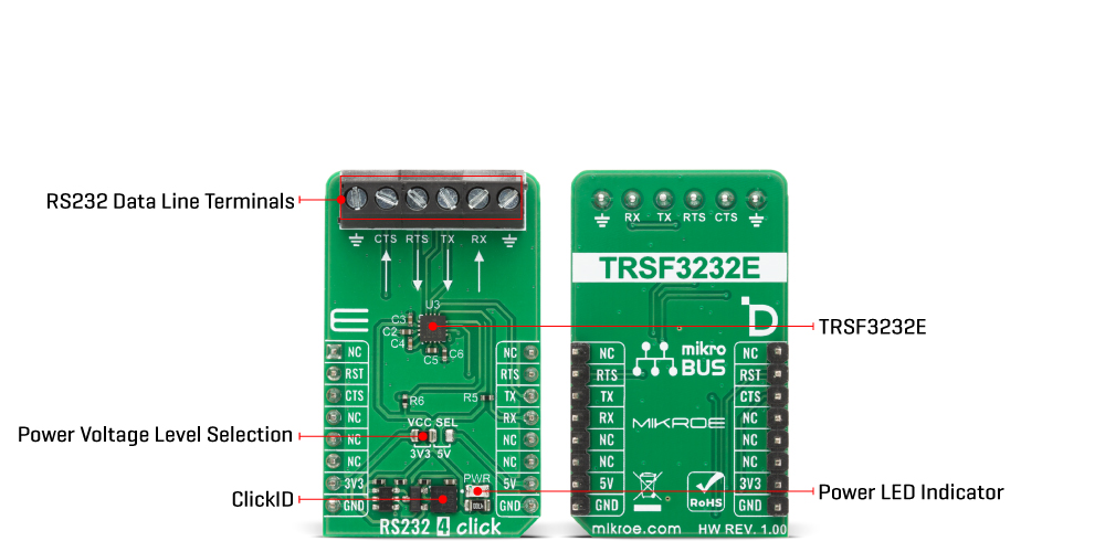 RS232 4 Click hardware overview image