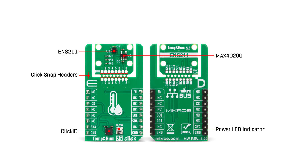 Temp&Hum 26 Click hardware overview image