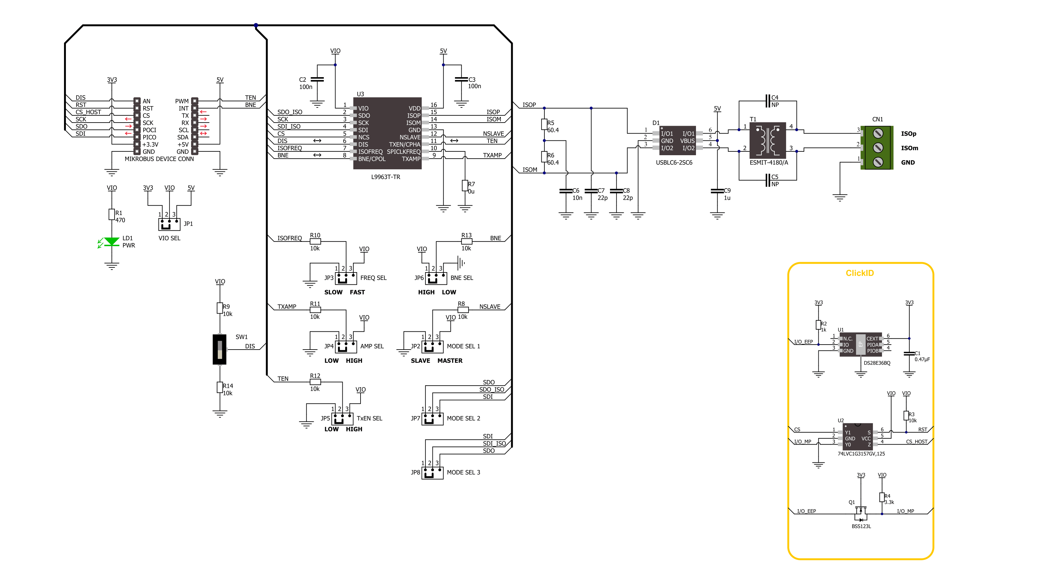 2-Wire SPI ISO Click Schematic schematic