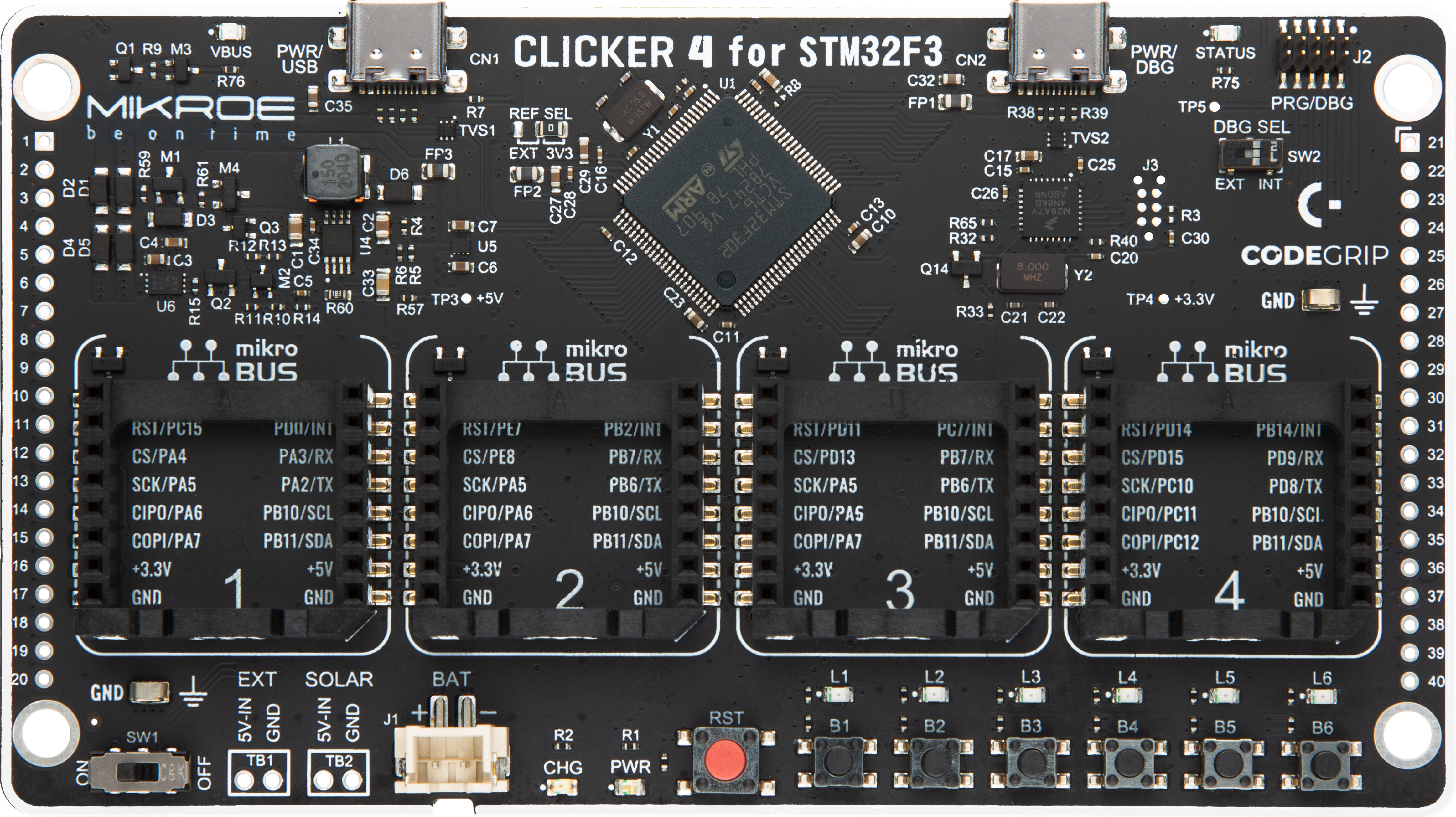 PIC32MZ MXS Data Capture Board front image hardware assembly