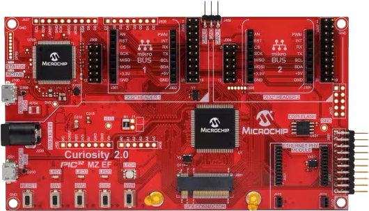 PIC32MZ MXS Data Capture Board front image hardware assembly