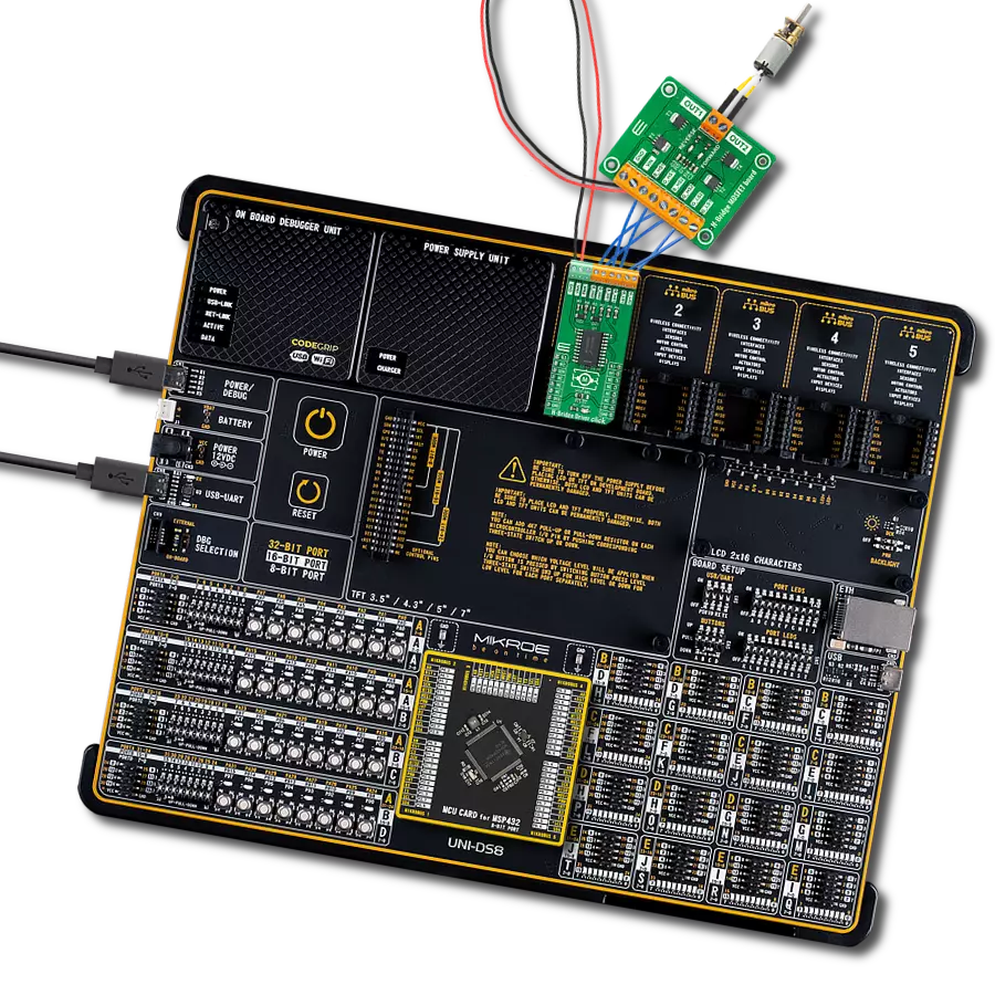 H-Bridge Driver Click with UNI-DS v8