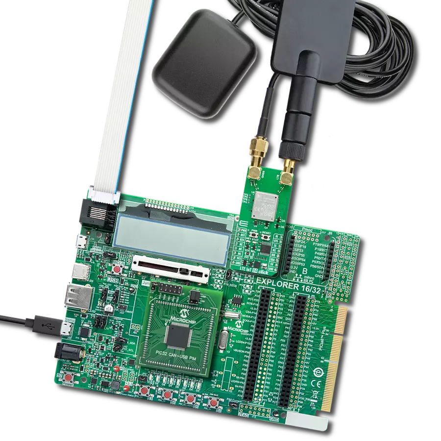LTE IoT 14 Click with Explorer 16/32 development board