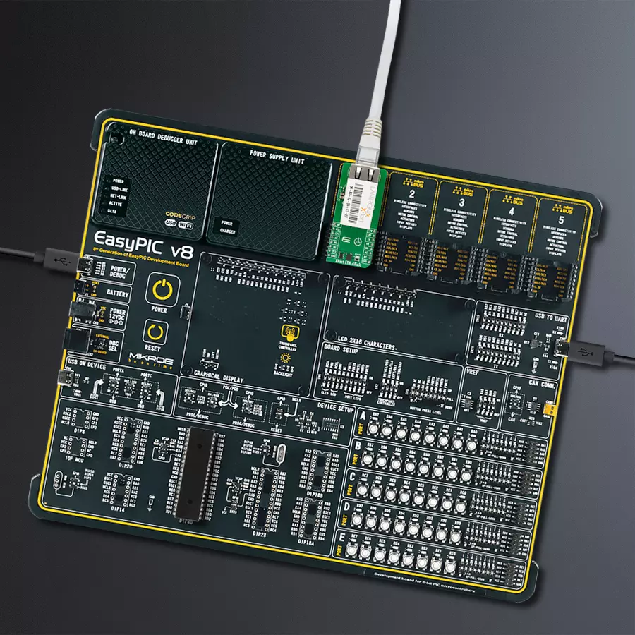 EasyPIC v8 Access DIPMB 1 - upright/background hardware assembly