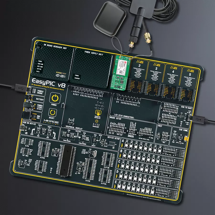 EasyPIC v8 Access DIPMB 1 - upright/background hardware assembly