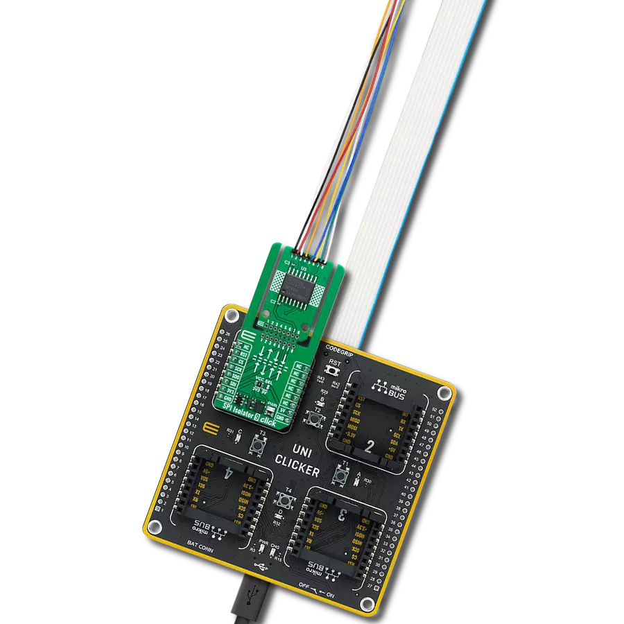 SPI Isolator 9 Click with UNI Clicker