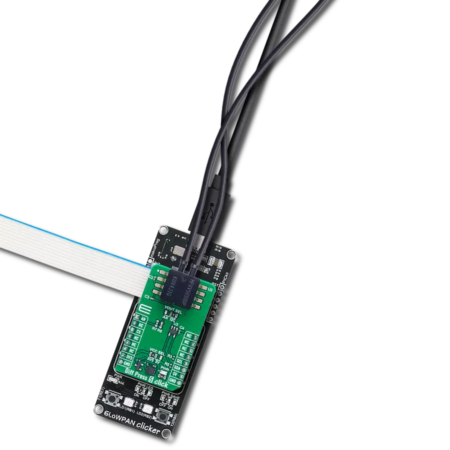 Diff Press 5 Click with 6LoWPAN clicker