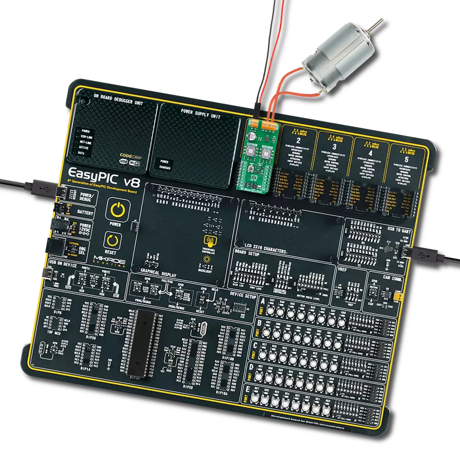 DC Motor 28 Click - FTG with EasyPIC v8
