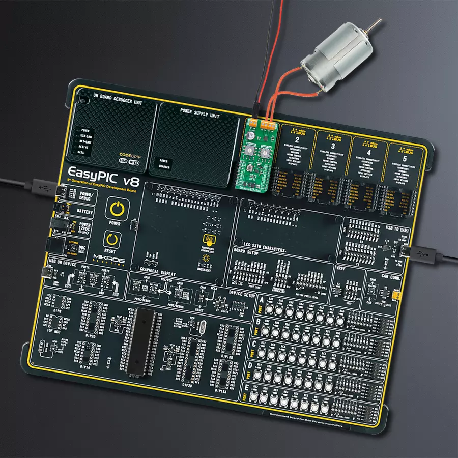 EasyPIC v8 Access DIPMB 1 - upright/background hardware assembly