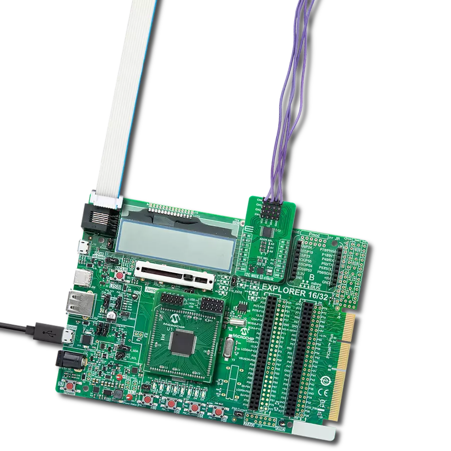 I2C MUX 8 Click with Explorer 16/32 development board