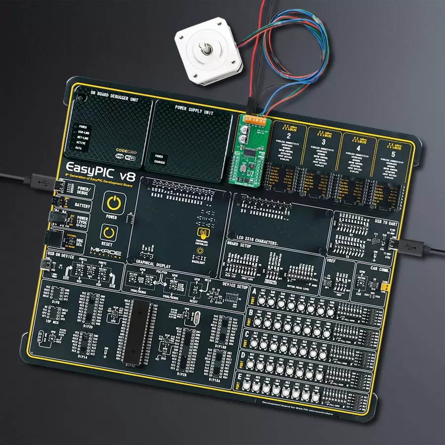 EasyPIC v8 Access DIPMB 1 - upright/background hardware assembly