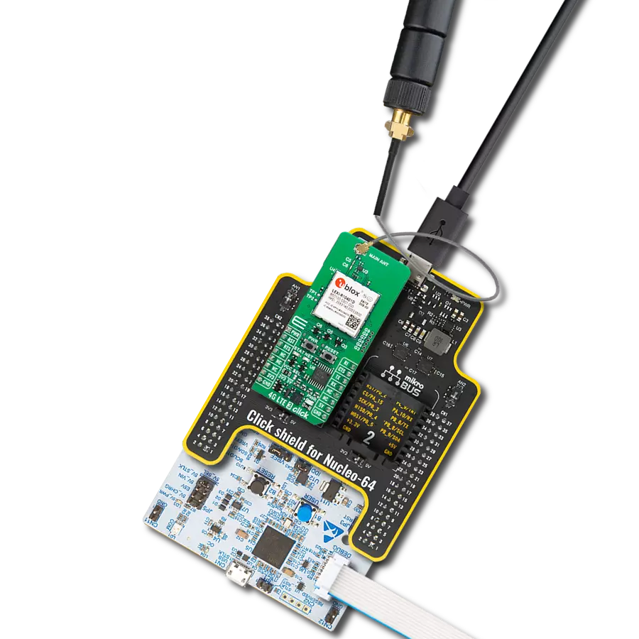 4G LTE 3 Click (for North America) with Nucleo 64 with STM32G474RE MCU