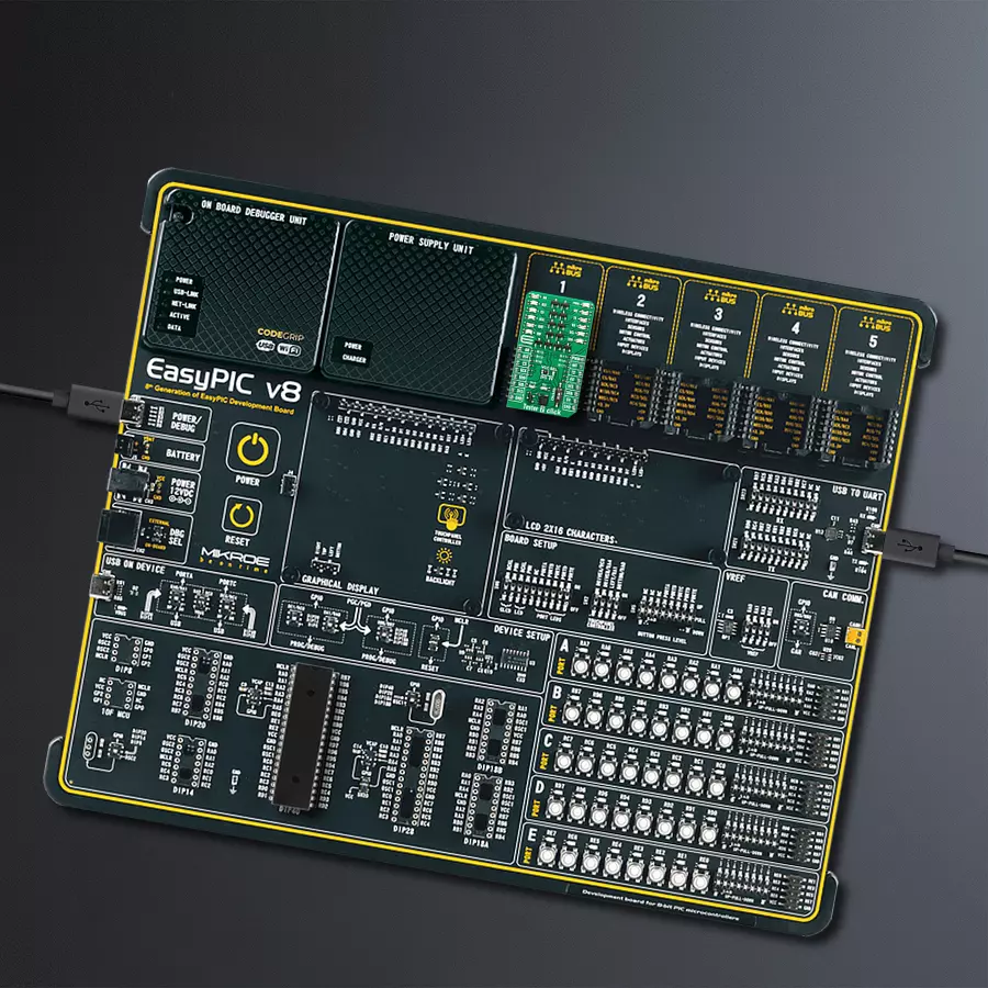 EasyPIC v8 Access DIPMB 1 - upright/background hardware assembly