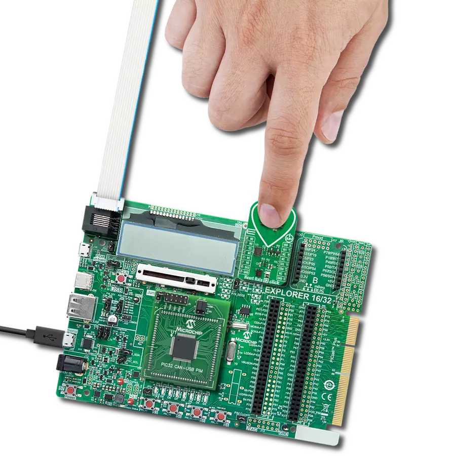 Heart Rate 13 Click with Explorer 16/32 development board