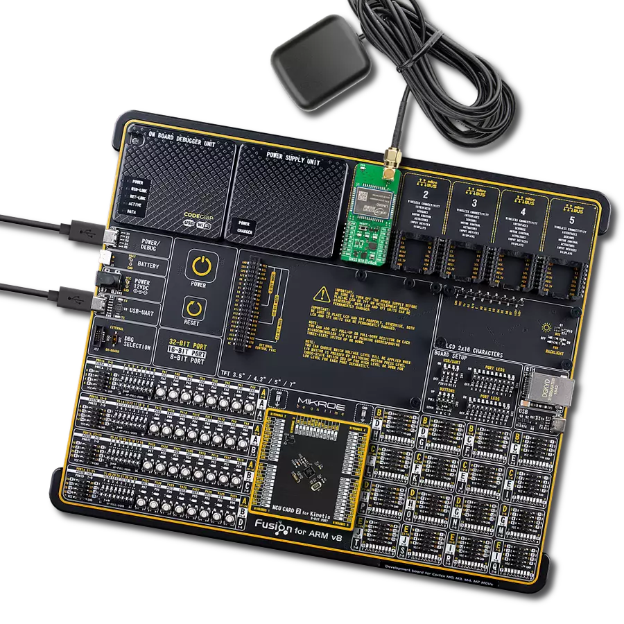GNSS RTK 5 Click with Fusion for ARM v8