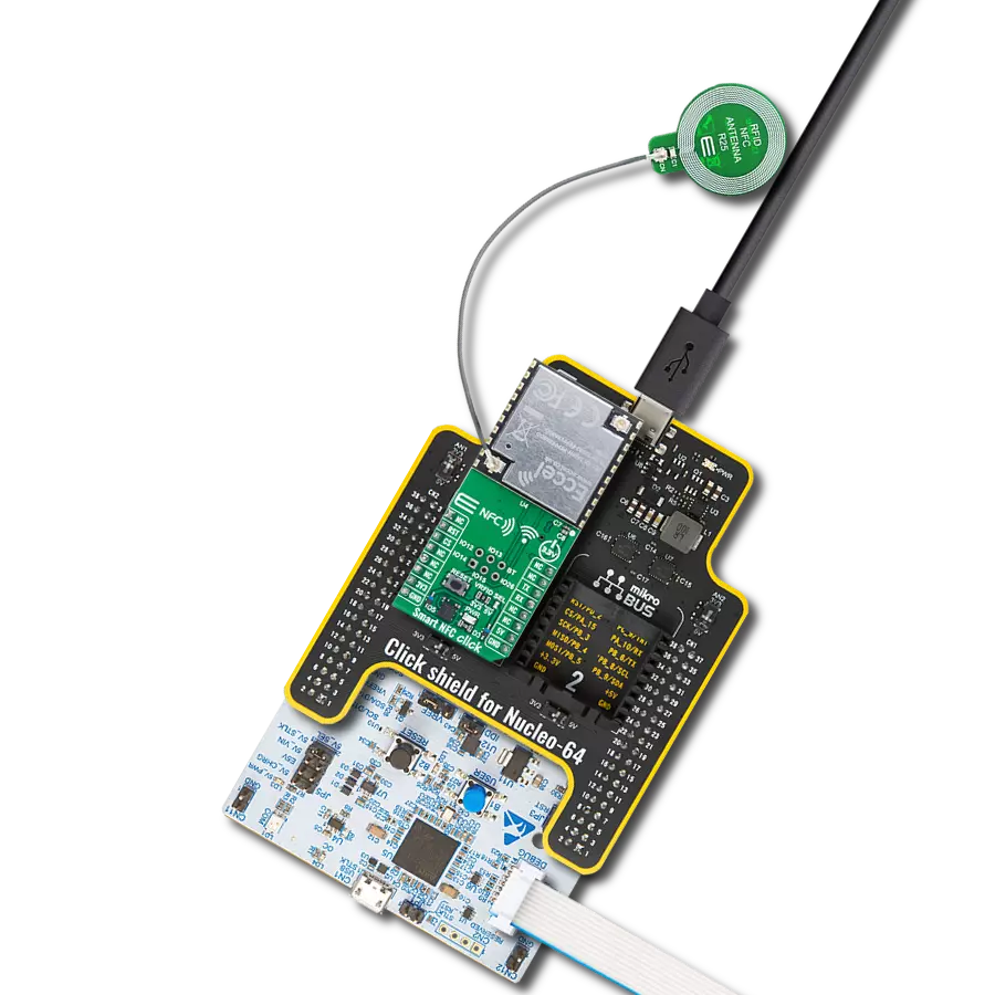 Smart NFC Click with Nucleo 64 with STM32G474RE MCU