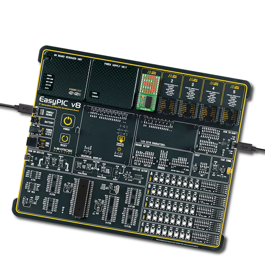 Creates dynamic red visual outputs with MAX7129 and PIC18LF45K40