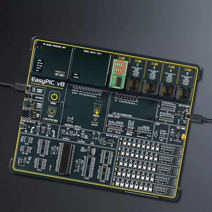 EasyPIC v8 Access DIPMB 1 - upright/background hardware assembly