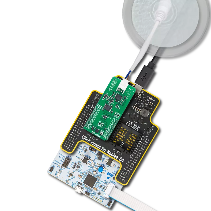TDS Click with Nucleo 64 with STM32G474RE MCU