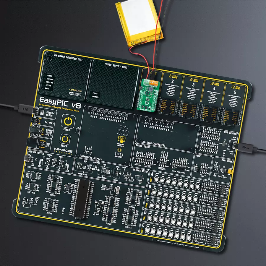 EasyPIC v8 Access DIPMB 1 - upright/background hardware assembly