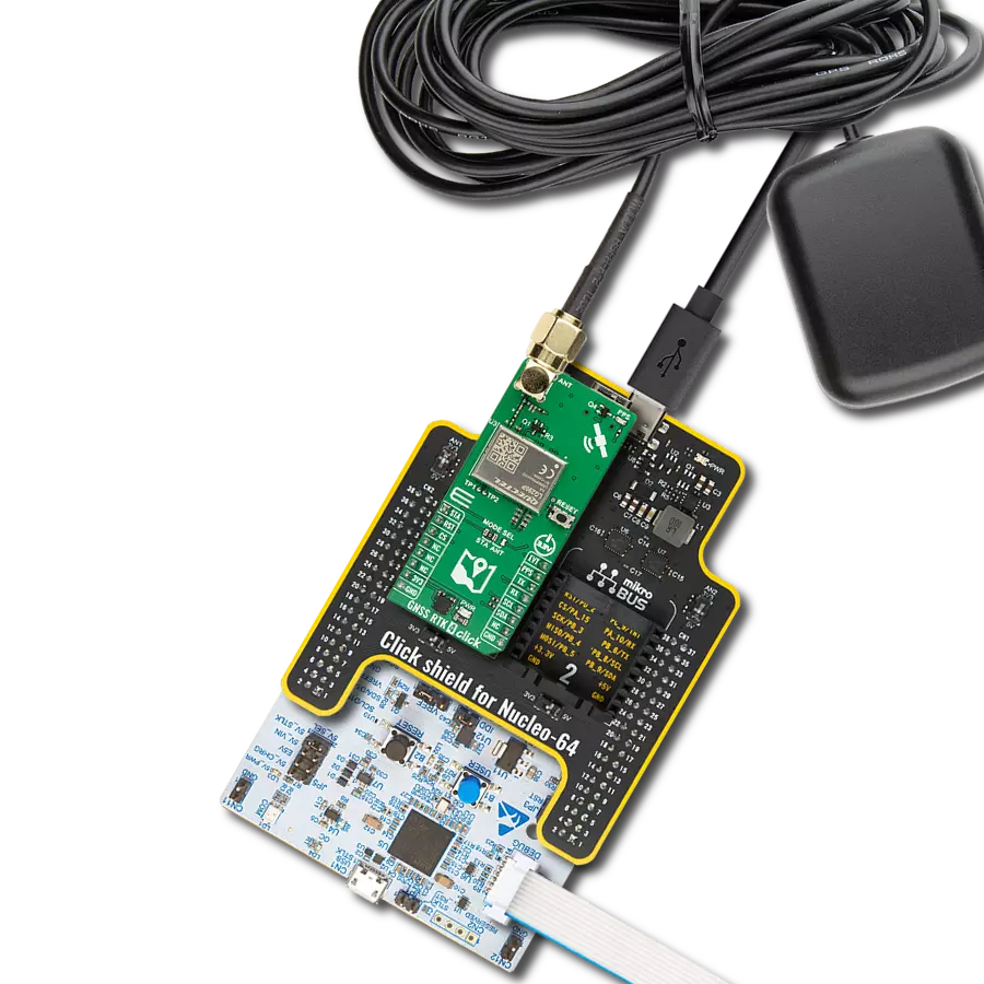 GNSS RTK 4 Click with Nucleo 64 with STM32G474RE MCU