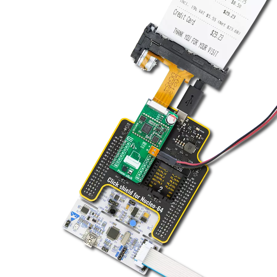 Printer Click with Nucleo 64 with STM32G071RB MCU