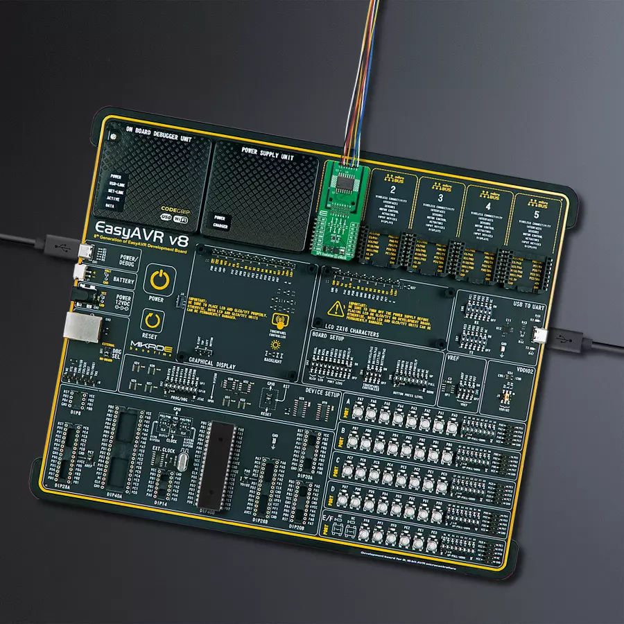 EasyAVR v8 Access DIP MB 1 - upright/background hardware assembly