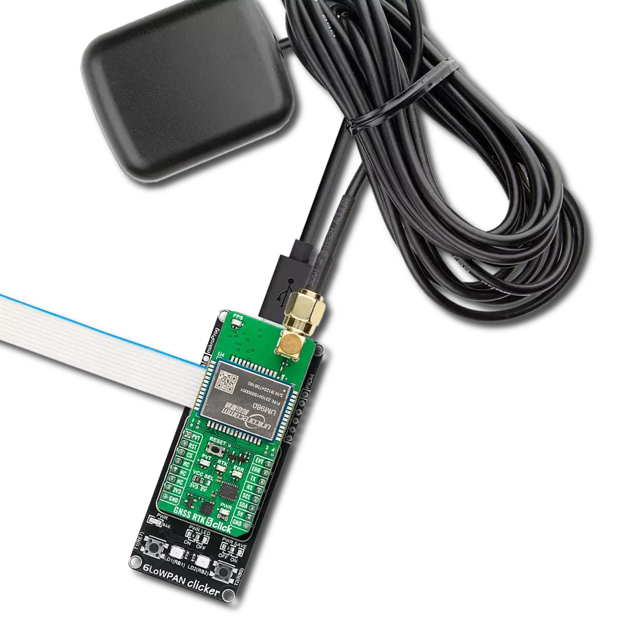 GNSS RTK 5 Click with 6LoWPAN clicker
