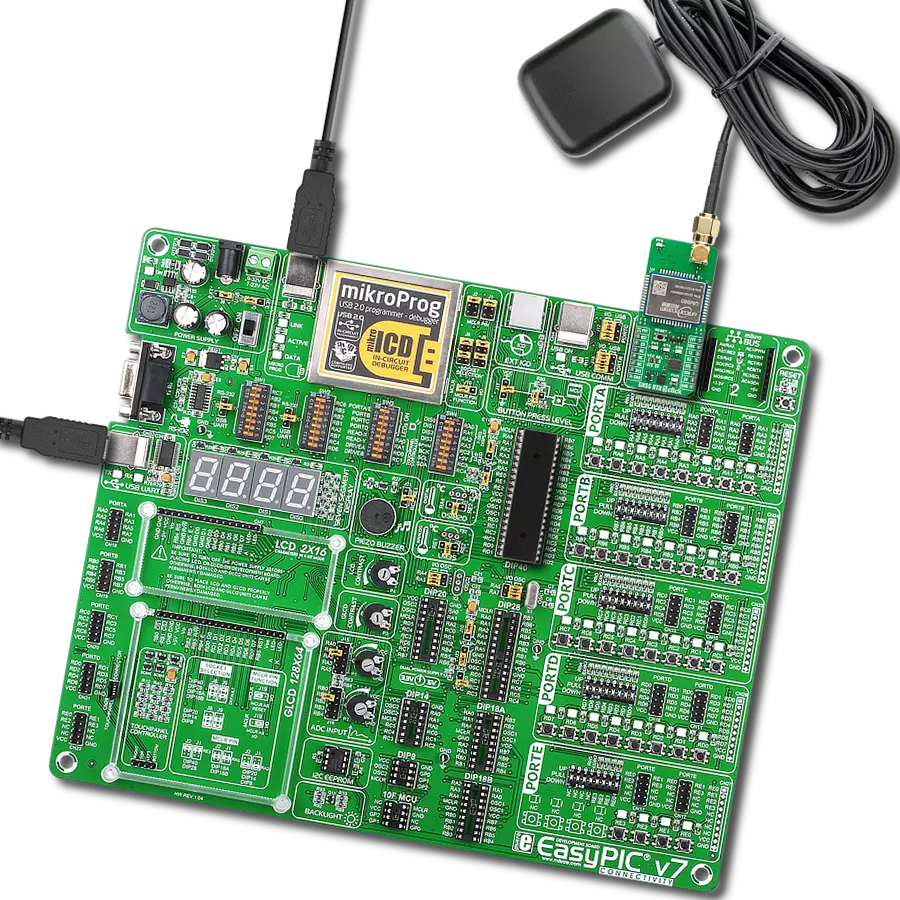 GNSS RTK 5 Click with EasyPIC v7
